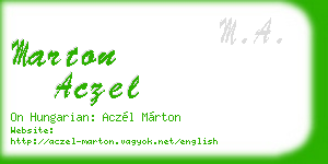 marton aczel business card